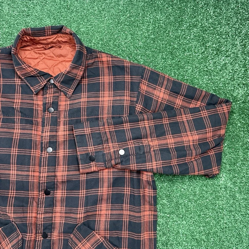The North Face Men's Lightweight Reversible Puffer Flannel Coat Jacket XL